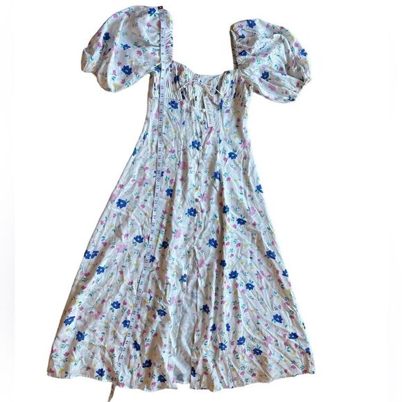 For Love & Lemons Lexy Maxi Dress White Floral Size S - Picture 12 of 14